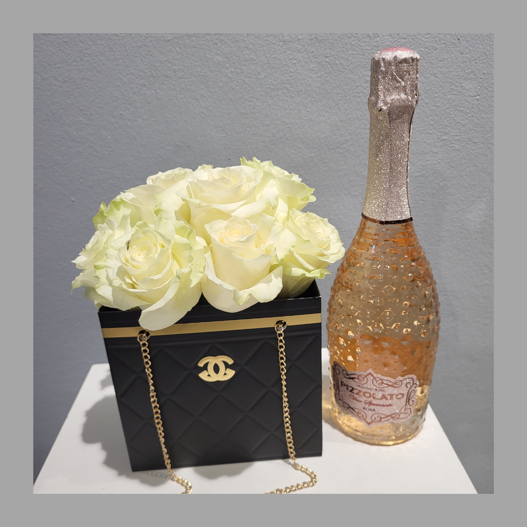 Blumentasche - Deluxe Schwarz/Weiß